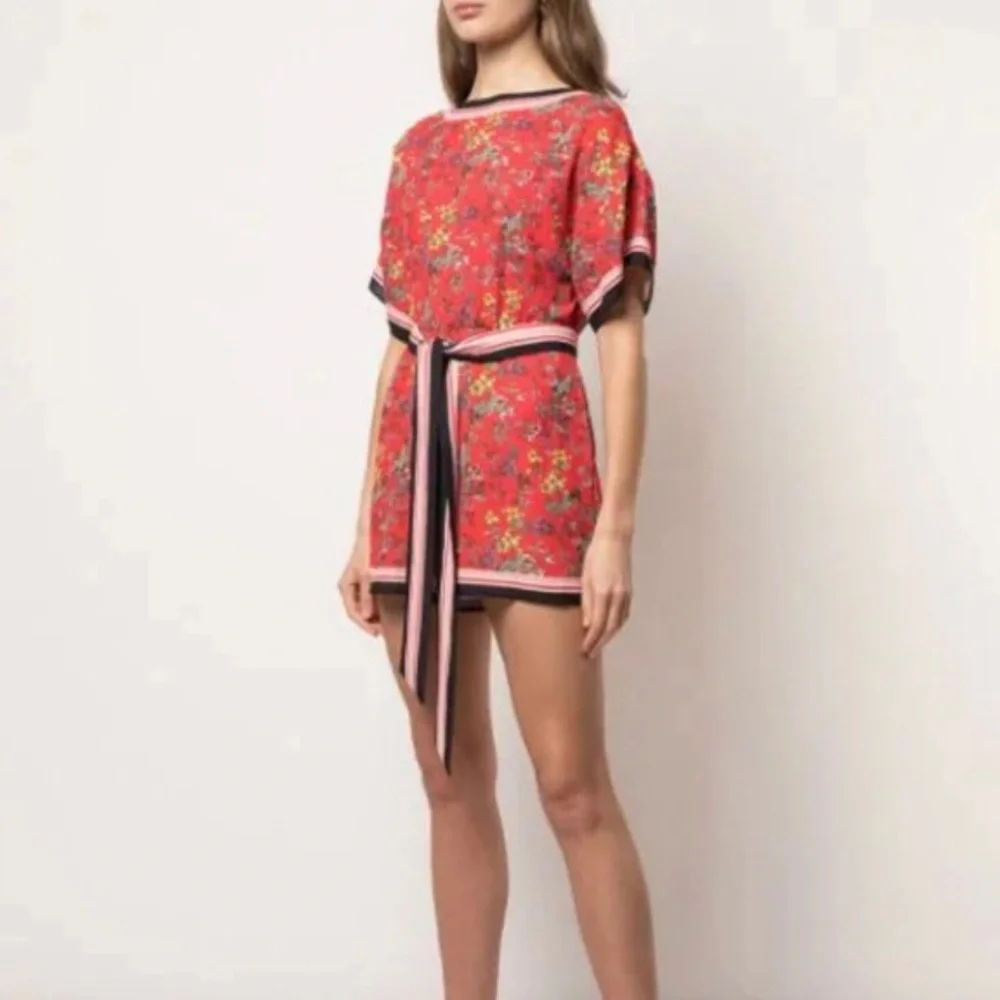 NWOT Alice + Olivia Bowie Floral Red Romper Size 6